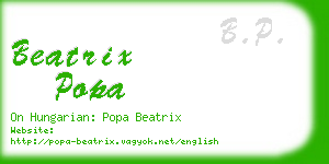 beatrix popa business card